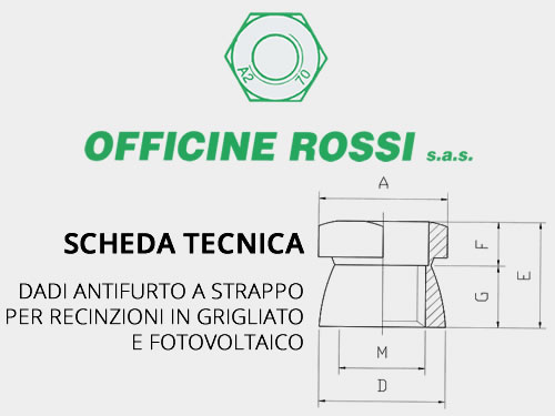 Scheda tecnica dado a strappo